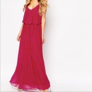 MNG Suit Collection Pleated Magenta Dress